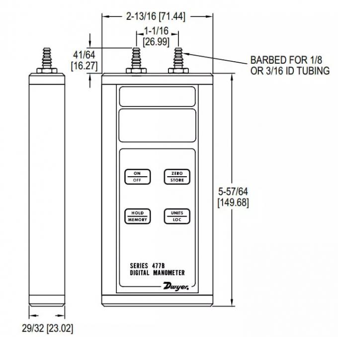 Dwyer 477AV000 Digital Pressure Gauge 80mm Differential Pressure Manometer