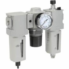 Parker P32CA94GEMNGLNW Two Piece Filter/Regulator/Lubricator 1/2'' NPT Polycarbonate With Bowl Guard