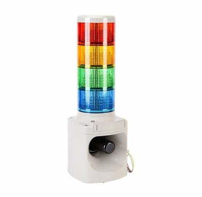 Patlite LKEH-402FVF-RYGB-EX LED Zone 22 Light and MP3 Field Programmable Horn, Zone 2, Flush Mount, 4-Stack