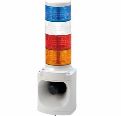 Patlite LKEH-402FVF-RYGB-EX LED Zone 22 Light and MP3 Field Programmable Horn, Zone 2, Flush Mount, 4-Stack