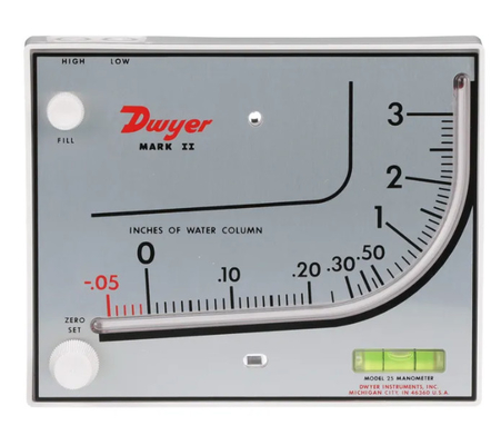Range 0-7000 Fpm Dwyer Mark II 27 Molded Plastic Manometer 3% Accuracy For Stationary And Portable Applications