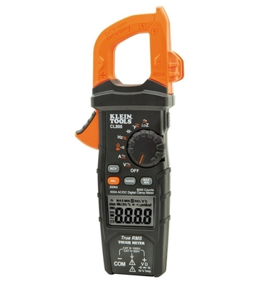 600 amps Klein Tools CL800 Digital Clamp Meter Auto Ranging TRMS AC/DC Volt / Current LoZ Continuity Frequency Capacitance N