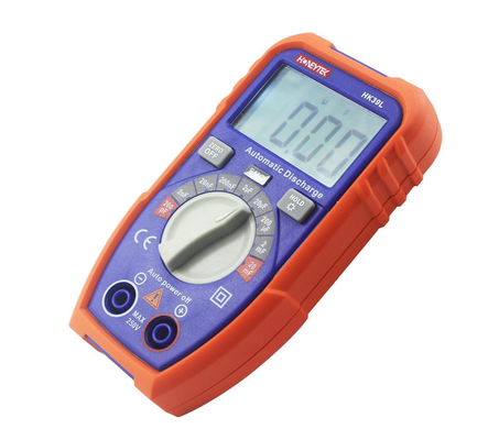 Industrial Components Honeytek HK39L Capacitor Tester With LCD Backlight Safety Jacket And 1999 Display Battery Powered