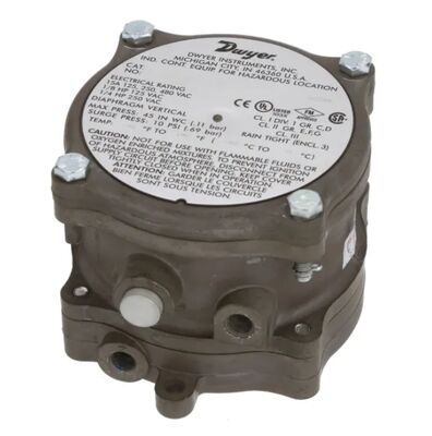 Dwyer Instruments 1950-0-2F Differential Pressure Switch, Explosion Proof, .15-.50in w.c.