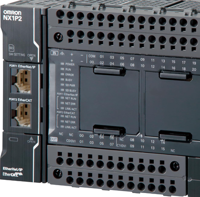 OMRON NX1P programable logic controller built-in EtherNet/IP up to 32 connections, EtherCAT up to 2 synchronous axes 