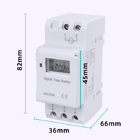 Electrical Lead Rail ABS Digital Timer Switch 220V 30A 36*66*82mm