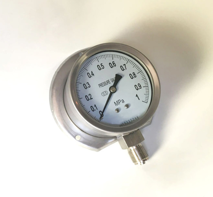 PTFE Protected Stainless Steel Pressure Gauge 316L Chamber Steel Diaphragm