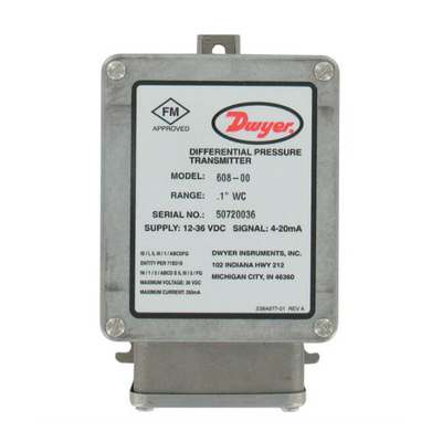 Dwyer Series 607 Differential Pressure Transmitter 607 - 1 Series 608 / 668
