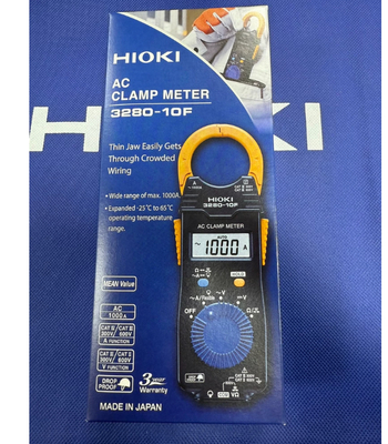 Hioki 3280-10F Clamp Meter with 1000A Capacity Measures DC Current