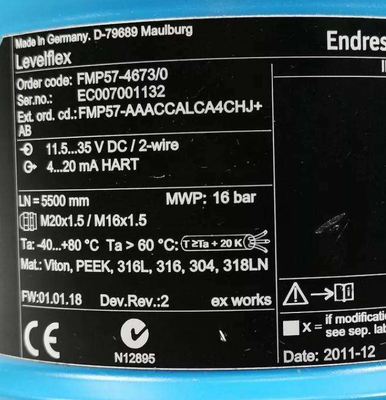 E+H Levelflex FMP57-46730 Time-of-Flight Guided Wave Radar Level Gauge SS316 Material 4-20mA Physical Measuring Instrument