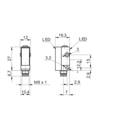 Baumer Photoelectric Retro-reflective Sensor with Pulsed Red LED 3.5 m Range and M8 4-pin Connector