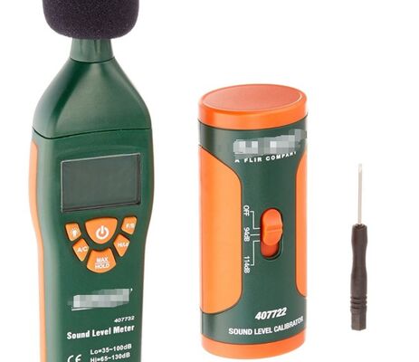 flir Extech 407732 Low/High Range Sound Level Meter,Measures from 35 to 130dB in 2-ranges with accuracy of plus or minus 1.5dB. 