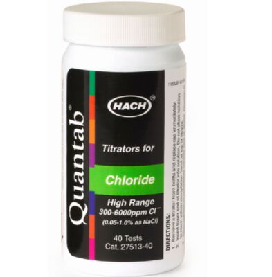hach Chloride QuanTab Test Strips, 30-600 mg/L，Product Number: 2744940