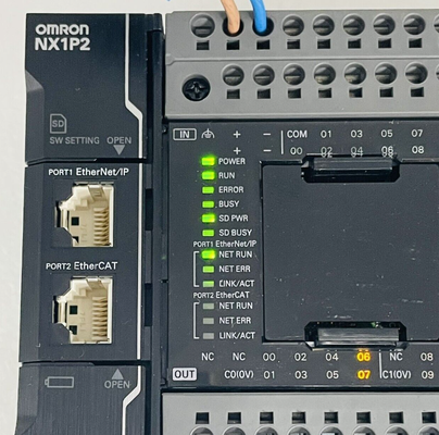 OMRON NX1P programable logic controller built-in EtherNet/IP up to 32 connections, EtherCAT up to 2 synchronous axes 