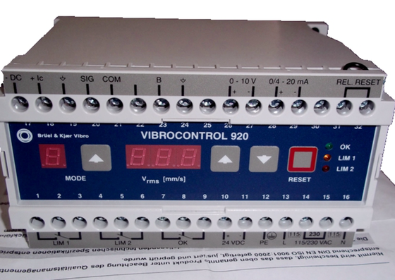 Original SCHENCK Bruel & Kjaer Vibro VC-920 Vibration Monitor with 230 V AC Power and IP 20 Protection
