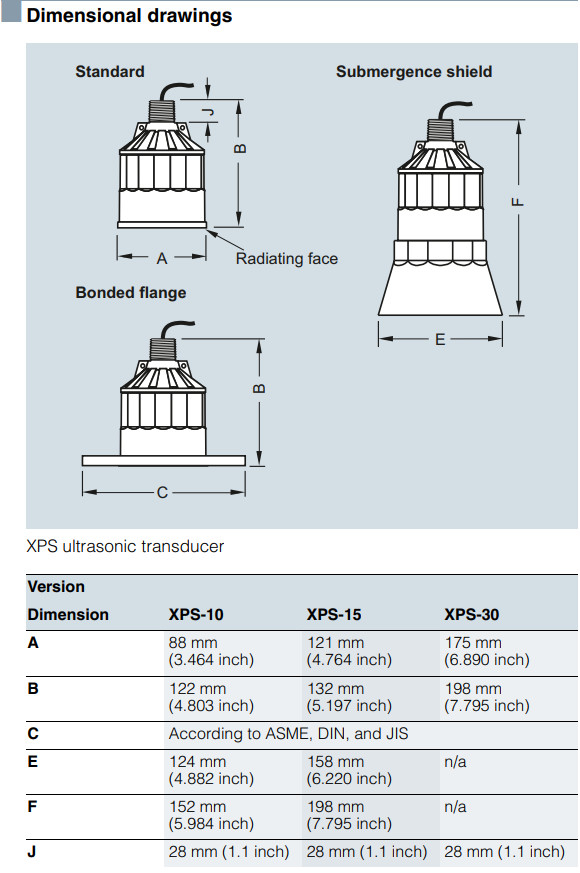 Echomax XPS10 7ML1115 Ultrasonic Level Transducer 44 kHz